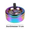 kogu Rotating Ashtray in Rainbow Design, Colourful Shiny, 11 cm Diameter