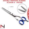 6" Polish Barber Hairdressing Shears Professional Double-Sided Thinning Scissors