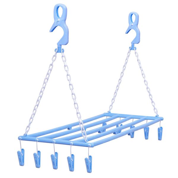 NK Bath Towel Hangers 5 Piece (10 Pinch Included) Light Blue