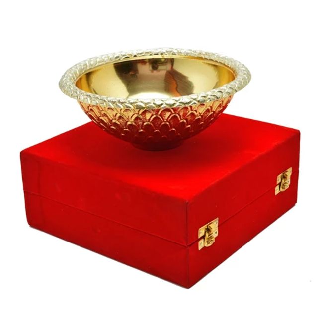 Silver & Gold Plated Serving Bowl 7'' Diameter IND
