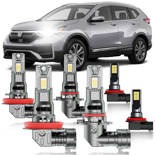 HUOKEDS for Honda CRV 2015-2022 Fog Lights Bulbs Combo, 6pcs Super Bright White Dual Beam and Fog Lights Blubs Package, 1:1 Size as Stock Bulbs, Plug and Play