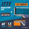 JOOLA Snapper Professional Table Tennis Net and Post Set - Portable and Easy Setup 72" Regulation Size Ping Pong Spring Activated Clamp Net, Silver