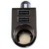 Procyon DL62 Cigarette Lighter Socket, 1 Socket + 2 USB Ports, Black
