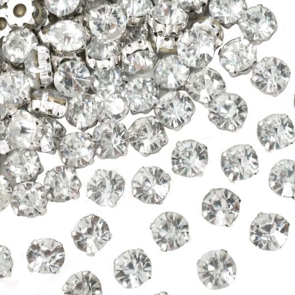 Sew-on Rhinestones, Clear Glass Rhinestones, Rhinestones with Base, 10mm, 144 Pieces, Rhinestones with Claws, Clothing, Craft Materials, For Clothing, Wedding Dresses, Jewelry Making, Handmade Materials