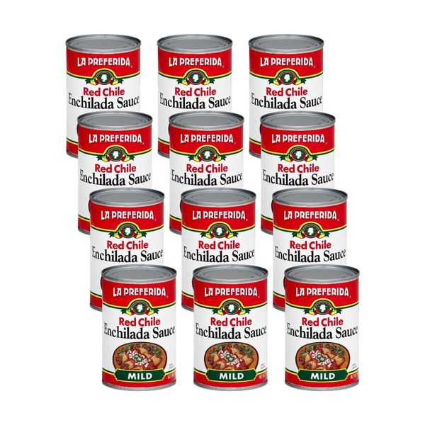 La Preferida Mexican Foods Red Chile Enchilada Sauce, Mild | Salsa de Chile Rojo para Enchiladas | 10 OZ (Pack of 12)