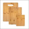Bamboo Cutting Board 3pc Set Reversible Kitchen Chopping & Serving Use