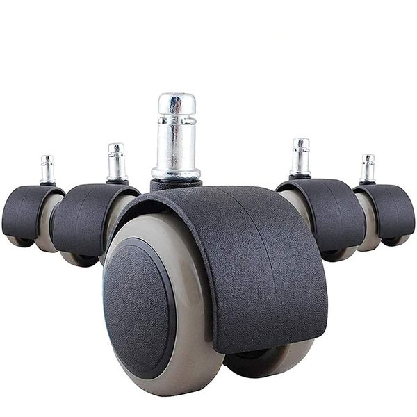 Chair Casters, Urethane Casters (Set of 5), Insert-In OA Chair Casters, Shaft Size 0.4 x 0.9 inches (11 x 22 mm), For Office Chairs, Gaming Chairs, Chair Caster Replacement, Scratch Resistant, Silent,