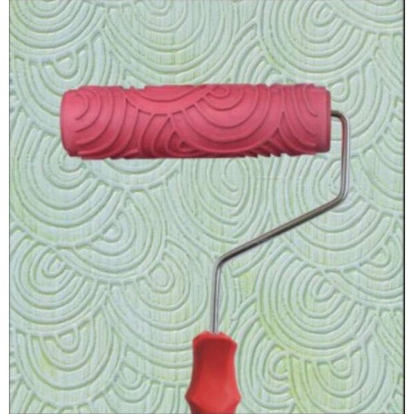 Greek Art 7" DIY Patterned Paint Roller Decorative Rubber Roller Decorative Art Roller Texture Roller with Plastic Handle (Pattern D1)