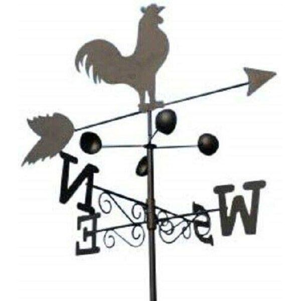 Weathervane - COCKEREL steel weathervane with ground spike and wall fixing.