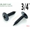 Modified Truss Head Screws #8 x 3/4", Sharp point K-Lath Black 100 Qty