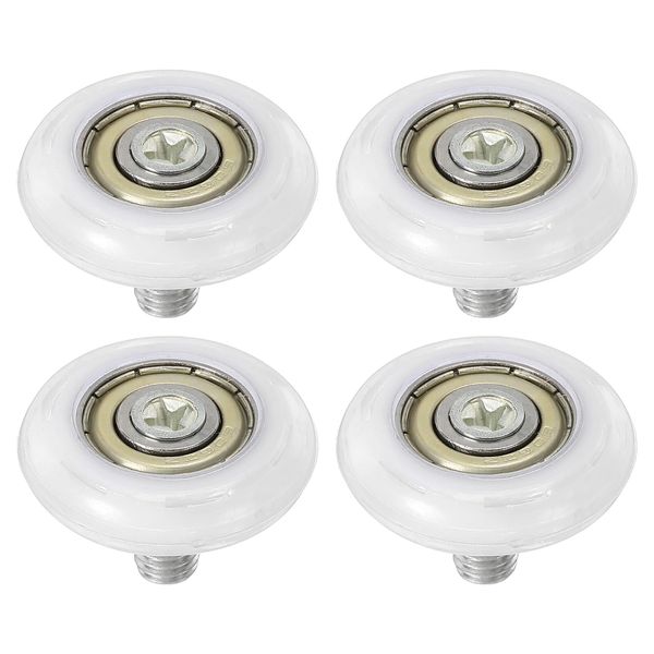 PATIKIL 26mm Drawer Roller 4pcs Drawer Pulley Replacement Wheel Bearing Small Pulley White