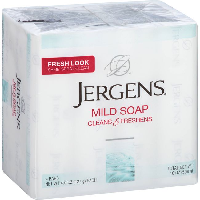 Jergens Mild Bath Soap, 4.5 - Ounce Bars, 4-count (Pack of 2)