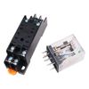 WANGCL 2PCS Mini DC 24V Relay Electromagnetic Switch 8Pin DPDT Relay 2NO+2NC with Socket Base LED Indicator