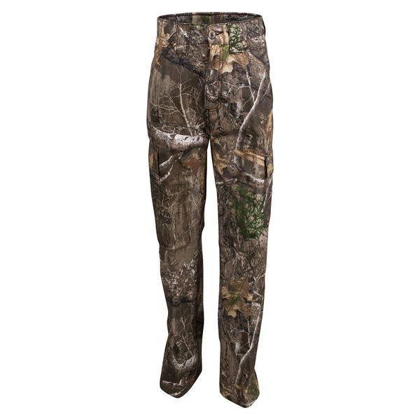 King's Camo KCK202 Kids Classic Design Cotton Regular Fit Six Pocket Hunting Cargo Pants, Realtree Edge, 18/20