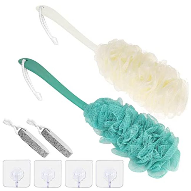 Back Scrubber for Shower, Long Handle Back Loofah Shower Brush, Bath Brush  for Women Men, Soft Nylon Mesh Back Cleaner Washer, Loofah Sponge