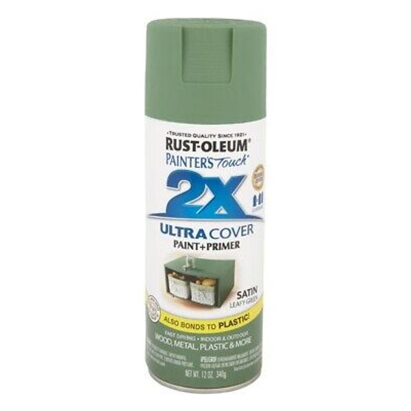 Rust-Oleum 249072 Painter's Touch Ultra Cover Satin Leafy Green Spray Paint 12oz