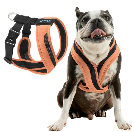 Gooby Comfort X One Dog Harness - Head-in Dog Harness for Small & Medium Sized Dogs - Escape-Free & Choke Free - Breathable Mesh, Shock Absorbing, Easy Snap & Swivel Buckles - Atlanta Peach, 2X-Small