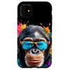 iPhone 11 Chimp Sunglasses Chimpanzee Monkey Funny Art Print Graphic Case