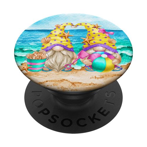 Life Is Better In Flip Flops For Women - Funny Beach Gnome PopSockets Adhesive PopGrip