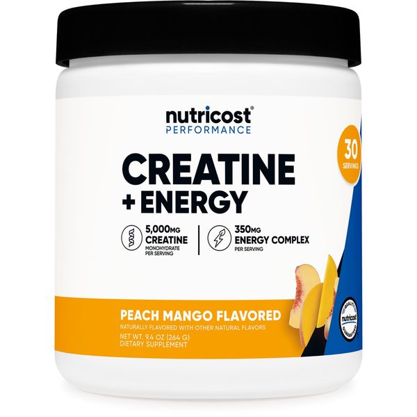 Nutricost Creatine + Energy 30 Servings (Peach Mango Flavored)