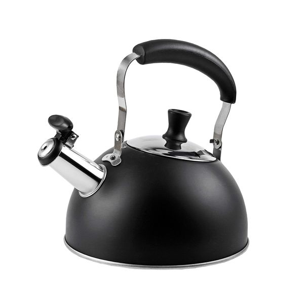 BLKP Pearl Metal AZ-5014 Wide Mouth Whistling Kettle Kettle 1.6L Limited Edition Black Stainless Steel BLKP Black