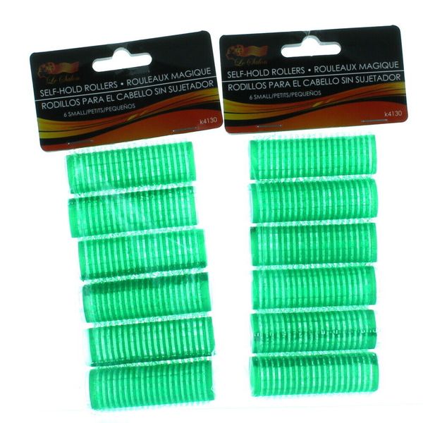 Plastic Self Hold Small Rollers Lot of 12 Self Grip Cling Hair Curlers