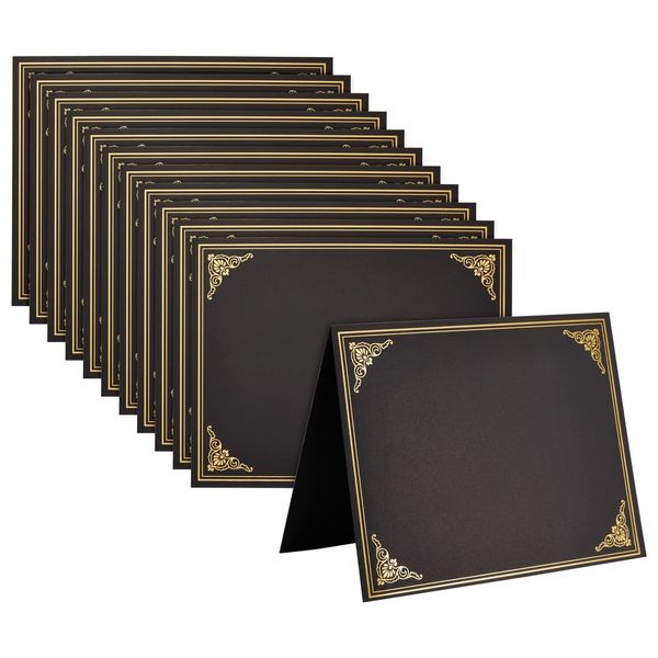 Best Paper Greetings 12-Pack Black Award Certificate Holders - Bulk Certificate Holders for Graduation, Diploma, Employee Appreciation, Certifications (fits 8.5x11)