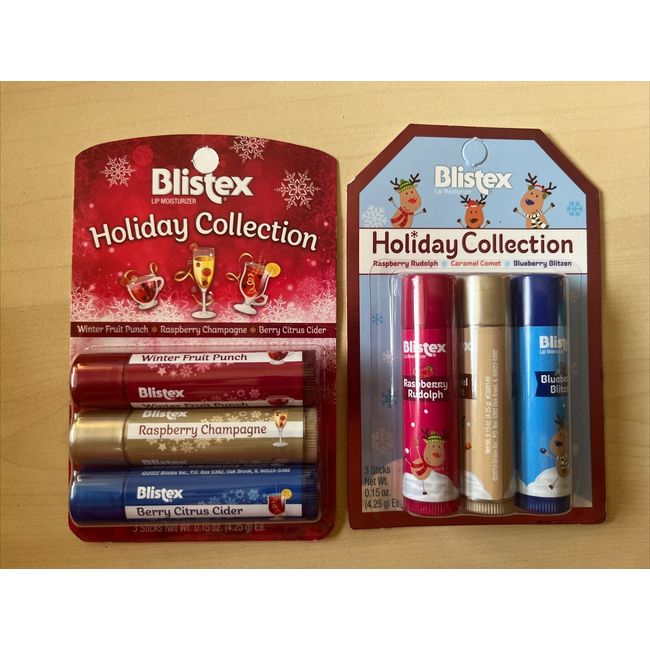 Lot Of 2 Packs Blistex HOLIDAY COLLECTION RASPBERRY CARAMEL BLUEBERRY *Sealed*