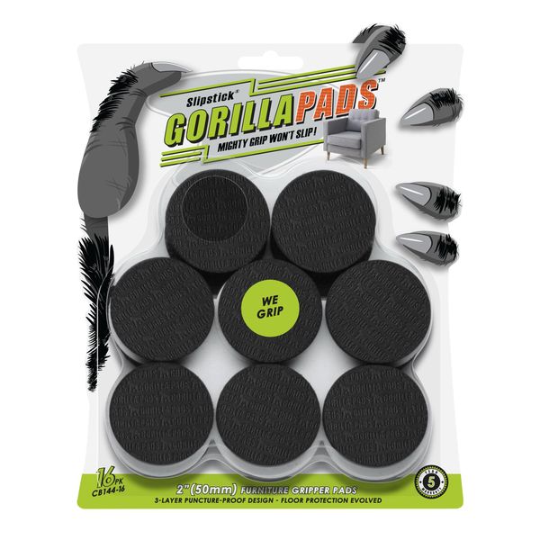 GorillaPads Slipstick Anti-Slip Floor Protector, Black, CB144-16