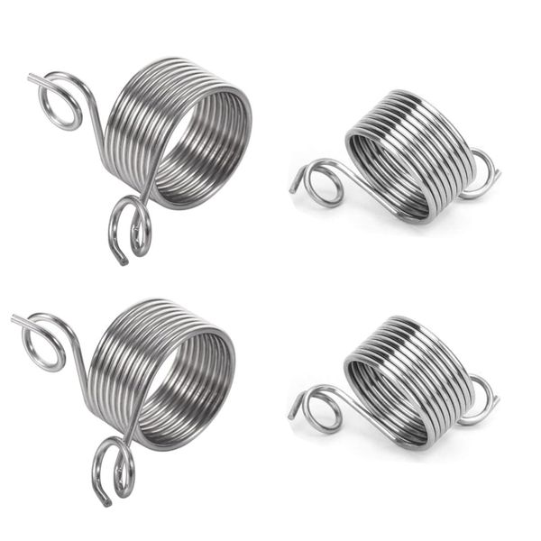 Braiding Tool,4Pcs Yarn Guide Knitting Thimble Braided Knitted Craft Thread Holders Stereo Thimbles Metal Hook Design Finger Thimble Stainless Steel Finger Ring Handy Knitting Sweater Finger Coil