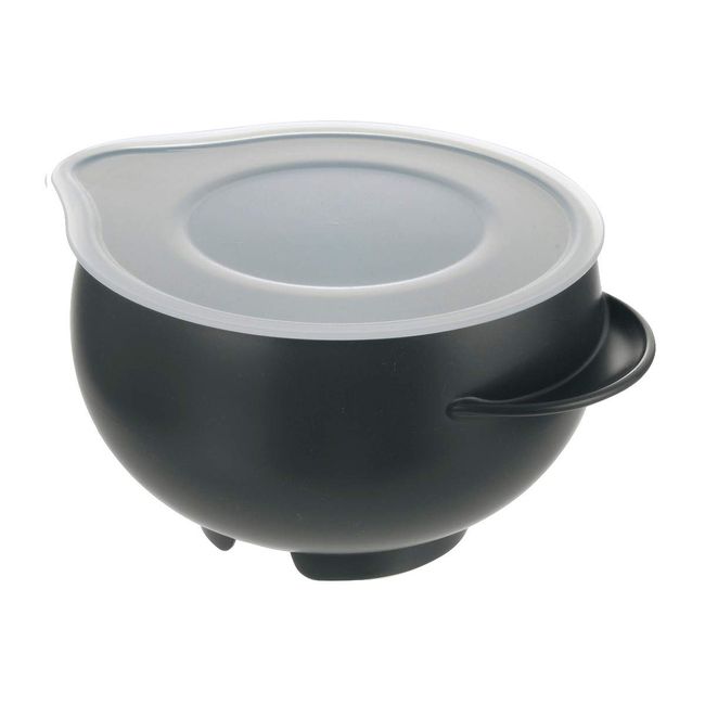 Richell Ball Dark Gray, 47.2 fl oz (1,200 ml), Rakuchin Cooking Bowl, Sauce M, Antibacterial Treatment