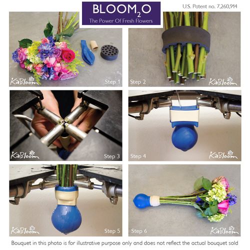 KaBloom PRIME NEXT DAY DELIVERY - Spring Easter Collection - Bouquet of Blue and Purple Orchids .Gift for Birthday, Anniversary, Get Well, Thank You, Easter, Mother’s Day Fresh Flowers