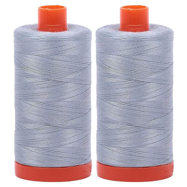 2-Pack - Aurifil 50WT - Arctic Sky (2612) Solid - Mako Cotton Thread - 1422 Yards Each