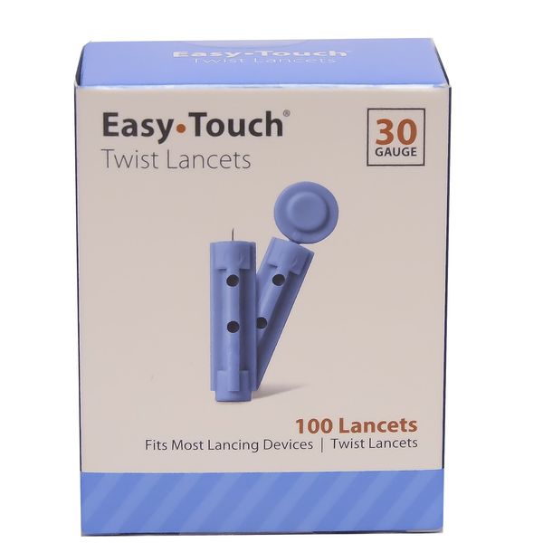 EasyTouch Diabetes Testing Kit, EasyTouch Blood Glucose Meter, 100 EasyTouch Blood Glucose Test Strips, 100 EasyTouch Lancets, EasyTouch Lancing Device, Owner's Manual, Logbook, and Carrying Case