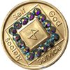 10 Year NA Medallion Bronze Amethyst Crystal Chip