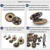 20 Sets Antique Brass Sew On Snap Fasteners Metal Snap Button Rust Proof Press Studs (19mm)
