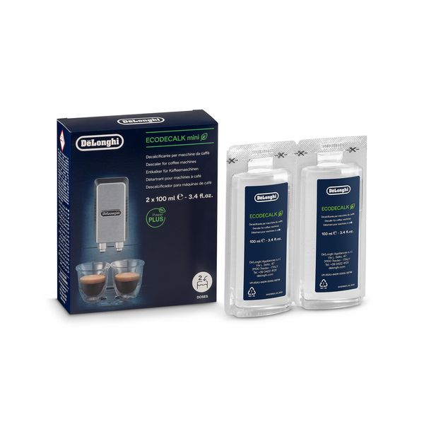 De'Longhi EcoDecalk Descaler, Eco-Friendly Universal Descaling Solution for Coffee & Espresso Machines, 2-Pack (1 use per pack)