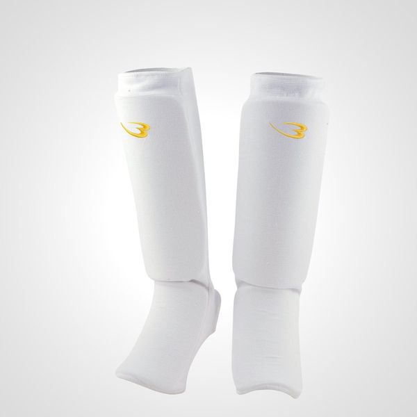 BODYMAKER KD012 Leg Supporters, Regular (1 Pair), For Martial Arts, Karate, Calf, Kids, Achilles Tendon, Support, Supporter, Punch, Heel, Elbow, Guard, Kick, Shin, Toe, Knuckle Gar, Large, White