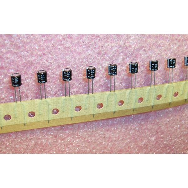 QTY (100) 4.7uf 50V 85' MINIATURE ELECTROLYTIC CAPACITORS 50MS5-4R7M RUBYCON