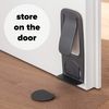 Spring Door Stop with Door Protector (Black)