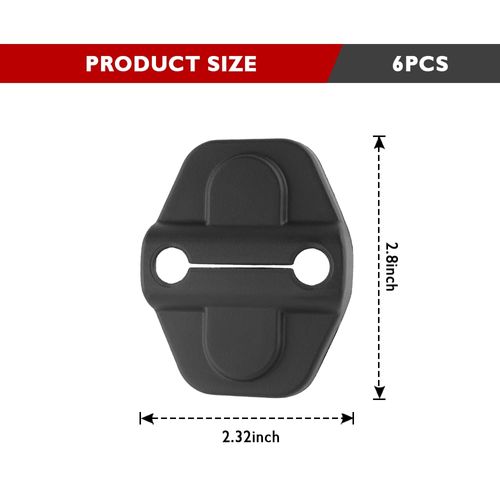 6PCS Car Door Lock Cover - Black Door Latch Lock Trim Cover Compatible with 2018-2023 Jeep Wrangler JLU JL 4XE & Gladiator JT Unlimited - Car Interior Accessories for Car Decorations