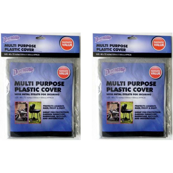 2 pack Multi Purpose Cover Drop Cloth With Metal securing Eyelets 48" x 72"