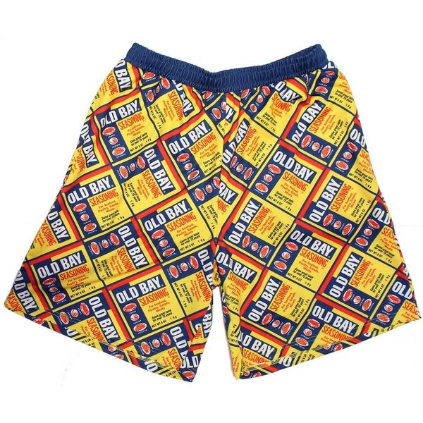 Flat OLD BAY Can Pattern / Athletic Shorts (Men) - Small / Blue