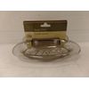 Soap Dish Holder Clear Gray Plastic W/ Suction Cups By Home Collection