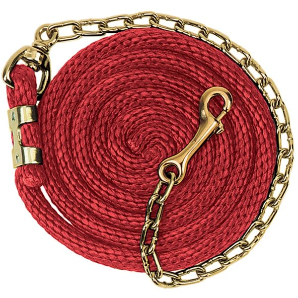 Weaver Leather Poly Lead Rope with Swivel Chain , Red, 8' 6"