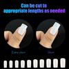 100 Pcs Clear False Nail Tips with Storage Case-Full Cover Coffin Nails in 10 Sizes for Nail Salons and DIY Nail Art-Long Lasting and Durable Artificial Fingernails for Glamorous Looks (Square, Clear)