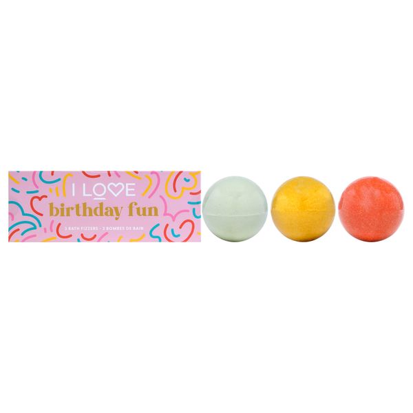 I Love Special Moments Birthday Fun Bath Fizzers Gift Set, Set of 3 Skin Moisturising Bath Fizzers, Scents for Exciting Bubble Bath, Pack of 3