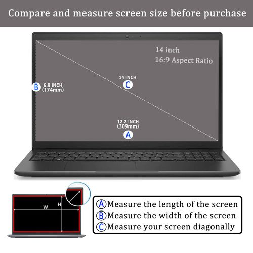 i-Tensodo 2 Pack Anti Glare Screen Protector for MNN/KYY/ARZOPA/InnoView/Lepow/ASUS ZenScreen/Newsoul/QQH All 14 inch Portable Monitor With 16:9 Aspect Ratio Laptop, Eye Protection Anti Glare Filter