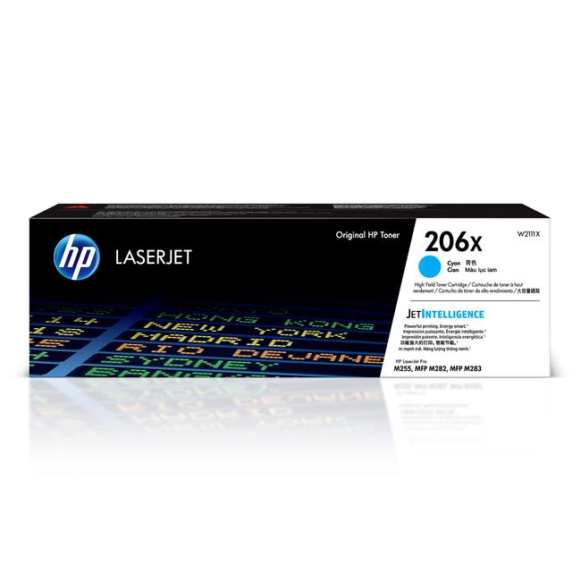 HP 206X Cyan High-yield Toner Cartridge | Works with HP Color LaserJet Pro M255, HP Color LaserJet Pro MFP M282, M283 Series | W2111X