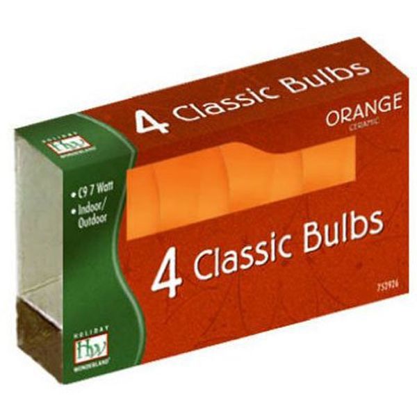 NOMA/INLITEN-IMPORT 1094O-88 C9 Ceramic Bulb, Orange, 4-Pack